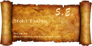 Stohl Etelka névjegykártya